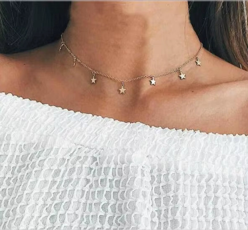 Aihua High Quality Clavicle Chain Jewelry Gold Silver Color Bird Pigeon Hearts Stars Choker Necklaces for Women Daily Collares