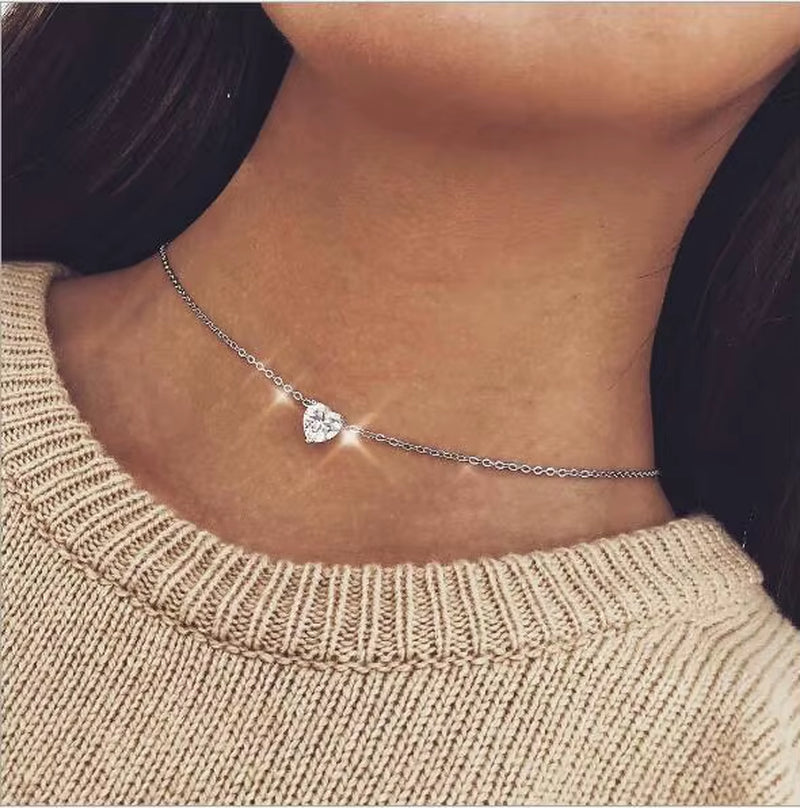 Aihua High Quality Clavicle Chain Jewelry Gold Silver Color Bird Pigeon Hearts Stars Choker Necklaces for Women Daily Collares