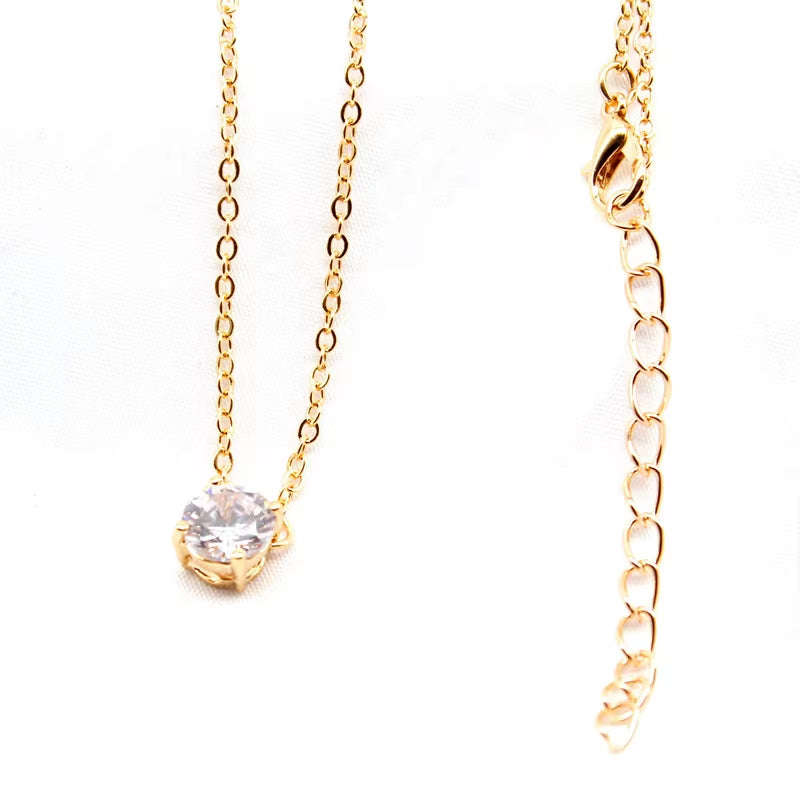 Shiny Zircon Invisible Transparent Thin Line Simple Choker Necklace Women Jewelry Collana Kolye Bijoux Collares Collier